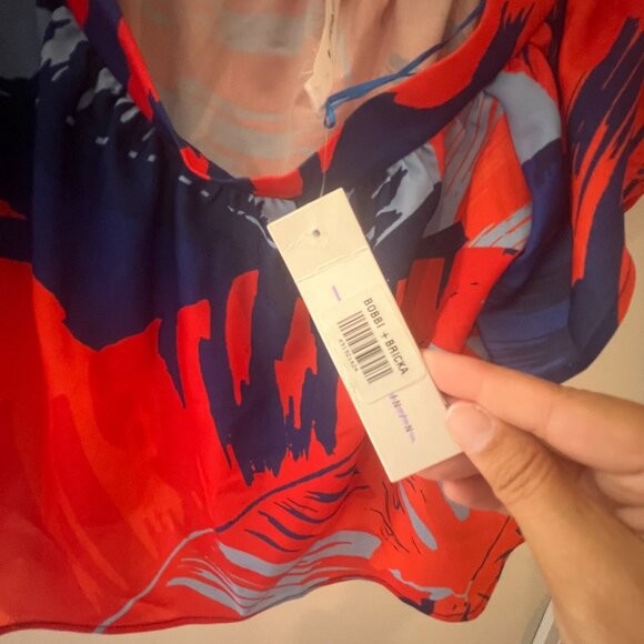 NWT Nicholas Off-Shoulder Tropical Print Crop Top size 4 - Picture 11 of 12